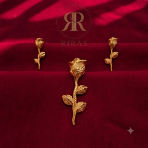 Rose Pendant Set with Earrings